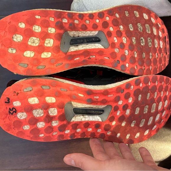 Adidas Ultra Boost 2.0 Core Black Solar Red size 12 - Picture 3 of 8